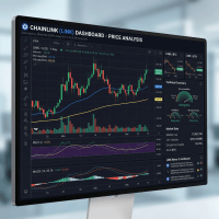 Chainlink cryptocurrency price chart with technical indicators on a trading dashboard