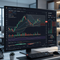 Cryptocurrency trading chart for ADA/USDT with technical indicators and active orders