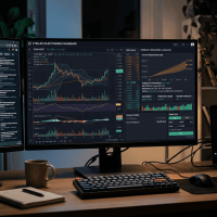 Tableau de bord de trading affichant le graphique de prix Stellar (XLM) contre USDT, les indicateurs techniques et l'analyse prévisionnelle