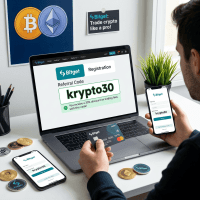 Registration page on Bitget website and mobile app with referral code krypto30