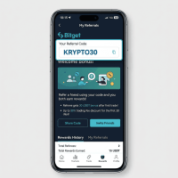 Bitget app showing referral code KRYPT030 and welcome bonus offers