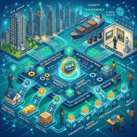 Diagram of RWA token ecosystem connecting tokenized real estate, commodities, and art collectibles through blockchain networks and smart contracts